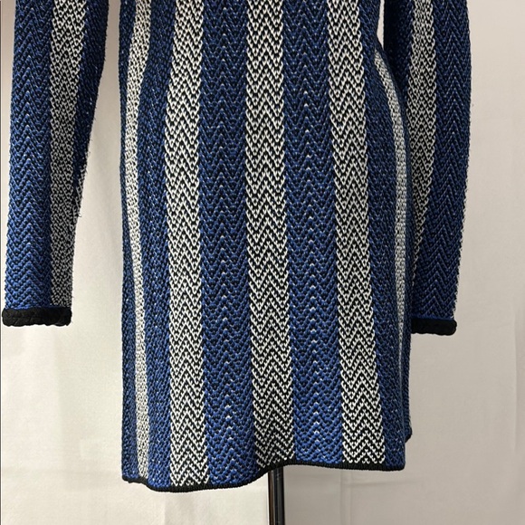 Verve Ami Black, White and Blue Striped Sweater Coat. Size S. - Picture 10 of 12